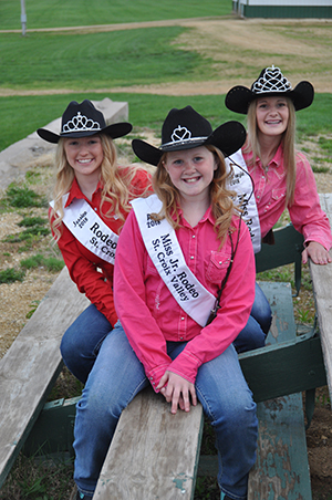 2018-19 St. Croix Valley PRCA Rodeo Royalty invite you to come join the fun and consider becoming a member of the 2019-20 St. Croix Valley PRCA Rodeo Court. Pictured are from left to right: Jessica Moor, St. Croix Valley PRCA Rodeo Princess; Ali Dow, St. Croix Valley PRCA Jr. Rodeo Queen; and MacKenzie Dow, St. Croix Valley PRCA Rodeo Queen.